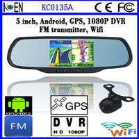 High Quality 5'' LCD Touch Monitor Wifi 1080P Android Car DVR Rearview Mirror