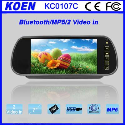 Hot Selling CE RoHS 7 Inch TFT LCD MP5 Bluetooth Handsfree Car Mirror