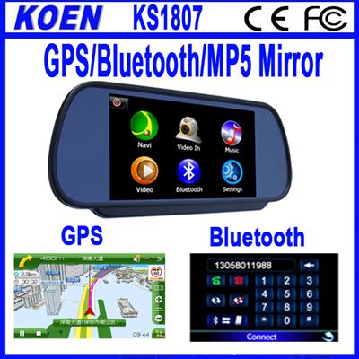 High Quality 7 Inch GPS Navigation Wifi Bluetooth Rearview Mirror For honda civic