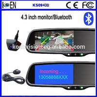 2015 Hot KOEN Car Rearview Mirror ROHS Bluetooth Car Kit With 4.3 Inch Monitor