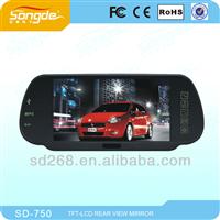 Multi-funtional 7'' rearview mirror with touch button / rearview mirror car monitor with 7 tft lcd