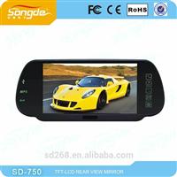 7 inch rearview mirror monitor with optional bluetooth and usb function
