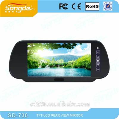 hot selling 7 inch bluetooth mirror with reverse camera and sensors