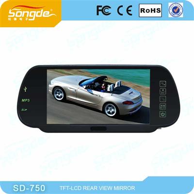 CE approval 7inch touch button monitor rearview mirror with parking assist