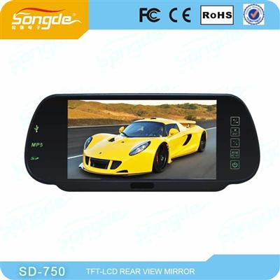 touch button bluetooth 7inch bluetooth mp5 car rearview mirror