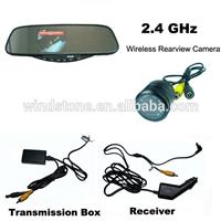 Wireless Camera System with Car Video Rearview Mirror FM Transmitter with 3.5 inch Monitor