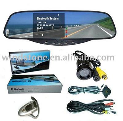 Bluetooth Rearview Mirror Car Kit, Car Rearview Camera Car Bluetooth Kit
