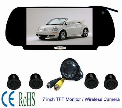 auto parts car mirror, 7"TFT-LCD mirror with touch button(CE,ROHS)