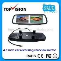 4.3 inch car rearview mirror with 2 screen