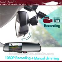 gps car dvr rear view mirrors + motion detection + lane departure warning system