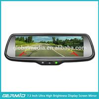 7.3 inch car rear view mirror monitor auto brigtness adjustment and 3 cameras video inpur