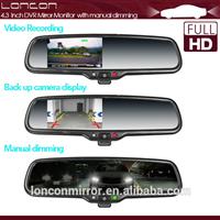 4.3 Inch FULL HD car DVR rearview mirror monitor with auto-dimming