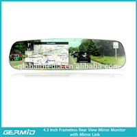 4.3 inch car rear view mirror with synchronizated infomation with Iphone and IOS phone