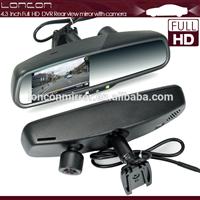 4.3 inch GPS tracker car DVR rear view mirror with motion detection and genuine bracket