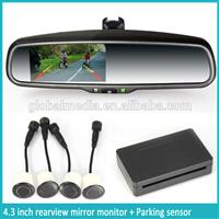 OEM parking sensors rear view mirror with auto brightness 4.3 inch lcd monitor