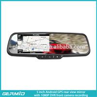5 inch Android DVR rear view mirror monitor with G-sensor and car backup camera display