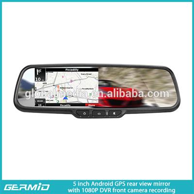 Android rear view mirror with DVR recorder and bluetooth handsfree car kit