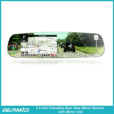 4.3 inch car rear view mirror with synchronizated infomation with Iphone and IOS phone