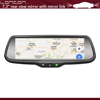 super wide screen 7.3 inch mirror link rear view mirror with GPS & navigation synchronization of PHONE