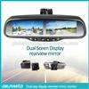 Dual 4.3inch tft lcd rear view mirror auto brightness monitor four back up camera input