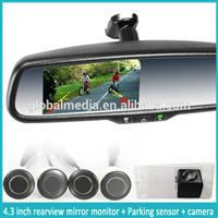 4.3 inch car mirror monitor rear view mirror car monitor 4.3 inch lcd monitor with car radar detector