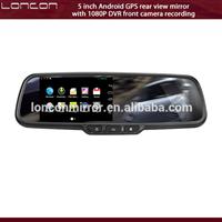 5 inch Android rear view mirror monitor with DVR recorder, waterproof camera