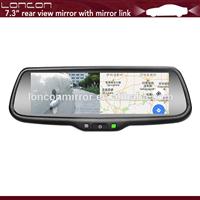 Taiwan Latest 7.3 inch rimless rear view mirror monitor with high digital Mirror Link and waterproof camera
