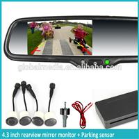 Vehicle rear view mirror car paking sensors with rear view camera mirror monitor
