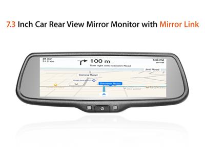 WIFI MIRROR 7.3 INCH MIRROR LINK CAR REAR VIEW MIRROR MONITOR WITH 3 VIDEO INPUT