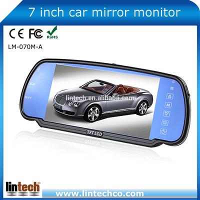 2013 new product 7 inch wide view angle Car mirror monitor for coach