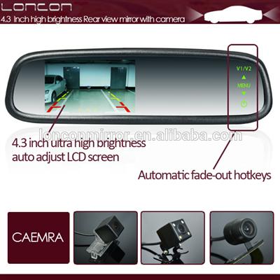 4.3 inch touch screen rear view mirror with high digital car reverse parking camera