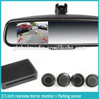 Auto dimming rear view mirror with 3.5 inch LCD monitor display and auto brightness adjustment