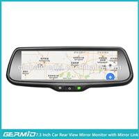 newest 7.3 inch Full Screen rear view mirror with three video inputs and Mirror link