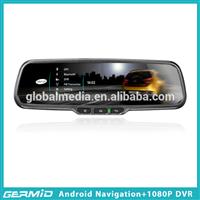 Android Rearview mirror car GPS system with DVR