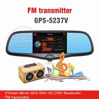 auto dimming rearview mirror with gps fm receiver 5 inch monitor mirror