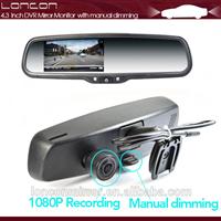 4.3 inch dual camera night vision rearview mirror car dvr