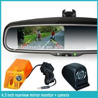 High Brightness 4.3" Anti Glare back up Camera Car Rearview Mirror Monitor OEM bracket for any cars