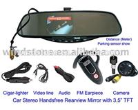 bluetooth rearview mirror handsfree car kit, with 3.5'' TFT monitor bluetooth car mirror BT-728SE