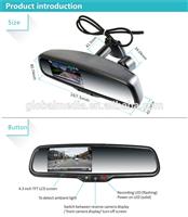 Germid dvr rearview mirror ev-043la with parking sensors and gps tracker