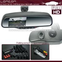 Interior car dvr rearview mirror with radar detector & 170 degree front camera system