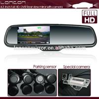 Full HD DVR rearview mirror 1080P with G-Sensor , parking mode and anti glare glass