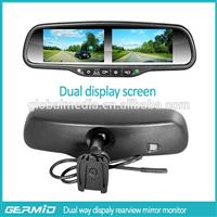 Car rearview mirror monitor with dual 4.3'' screen display & High brightness 3 years warranty