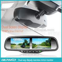 Multifunctional car rearview mirror with 4 video input high brightness display
