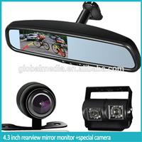 2015 digital 2 video inputs car rearview mirror with car black box & reverse camera
