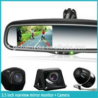 3.5 inch tft lcd car rearview mirror monitor with led light ,reverse camera