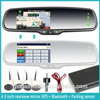 Germid GPS Car navigation system, rear view mirror with bluetooth function with replacement OEM bracket and reverse display