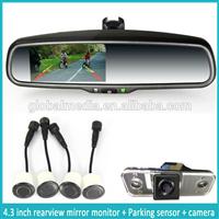 4.3inch autodimming rearview mirror with parking assist, reverse camera,temperature