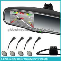 4.3inch car rearvew mirror monitor with parking sensor revarse camera