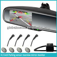 4.3" lcd bluetooth rearview mirror monitor+reverse camera+parking sensor