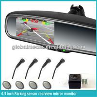 4.3" OEM mirror monitor with reverse camera display and parking sensor